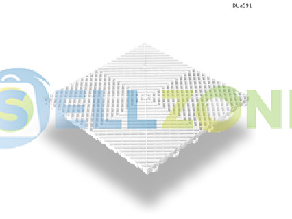 Δάπεδο γκαράζ PVC με αρθρωτό πλαίσιο – λευκά τετράγωνα πλακάκια - DUa591